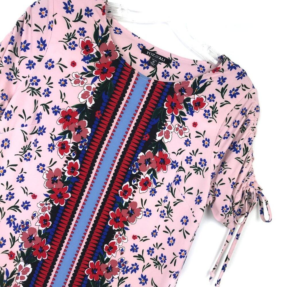 Roz & Ali Shift Dress Pink Floral Dress Petite M